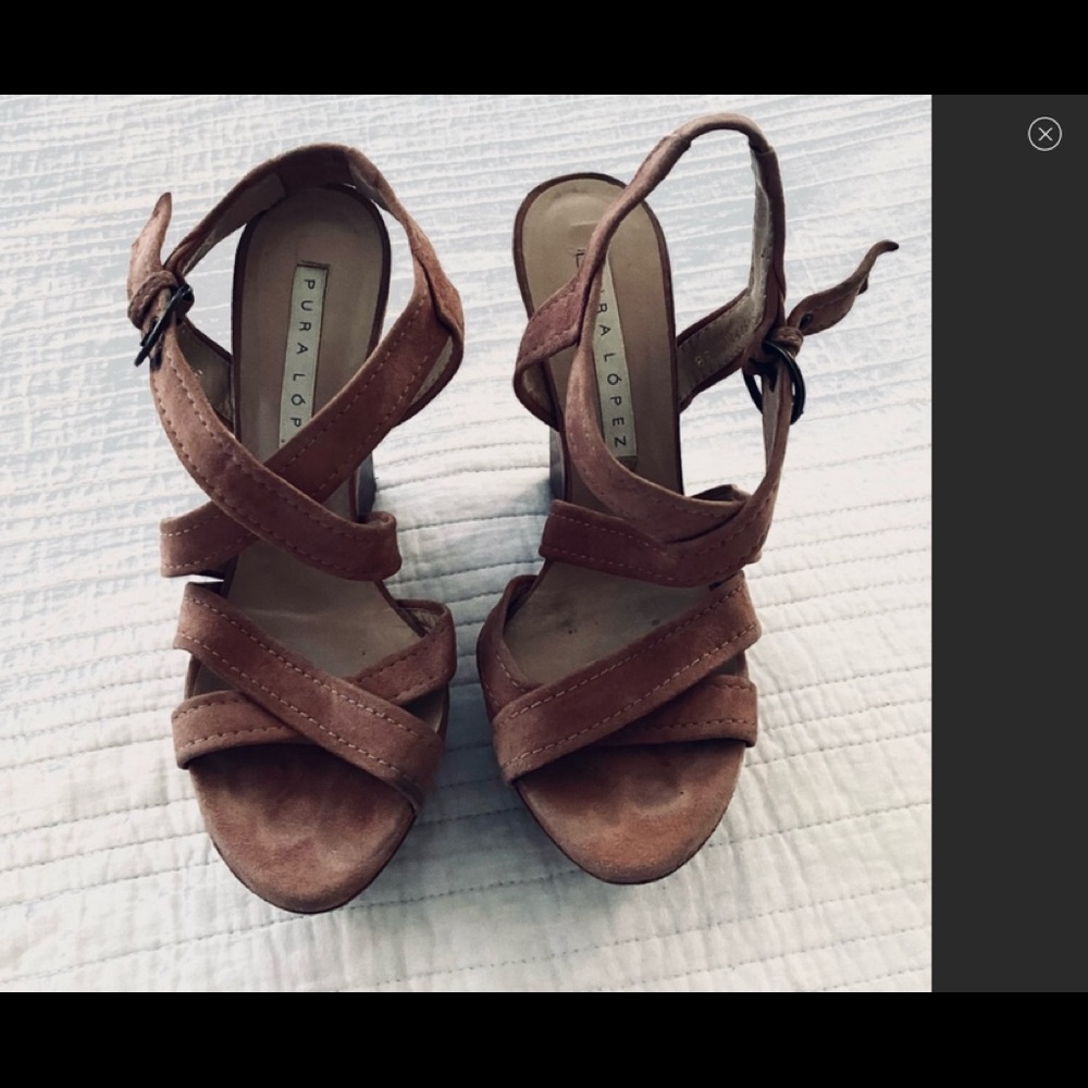 Pura Lopez Suede Wedges